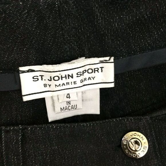 St John Sport By Marie Gray Womens Slash Button Pockets Straight Pants Blue 4 - Picture 9 of 11